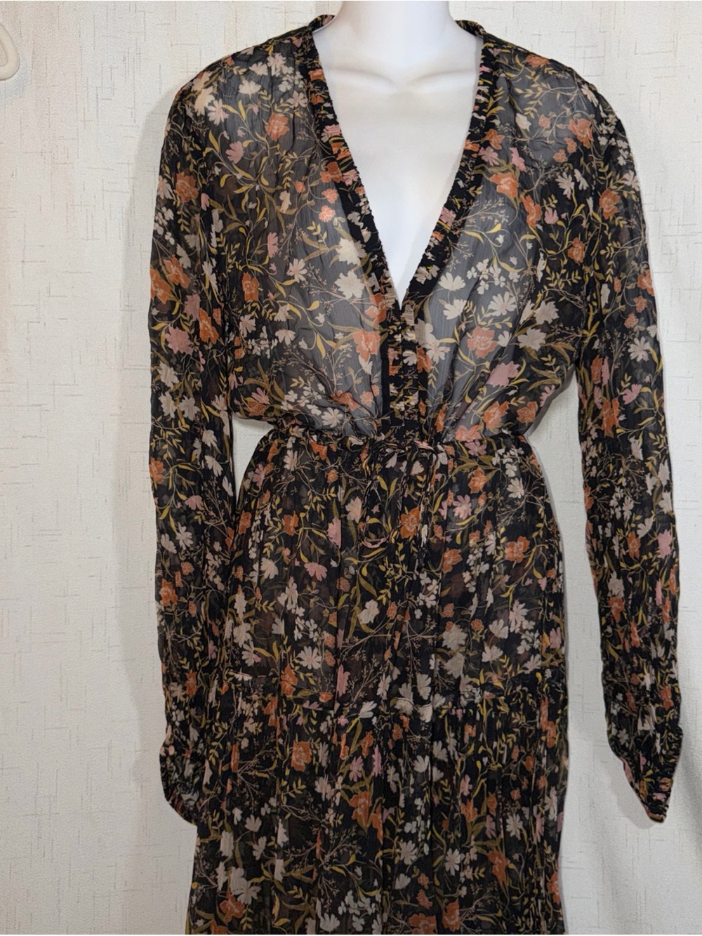 Bec and Bridge Nightshade Silk Floral Long Sleeve Tiered Maxi Dress Sz 4 Boho - Picture 6 of 16